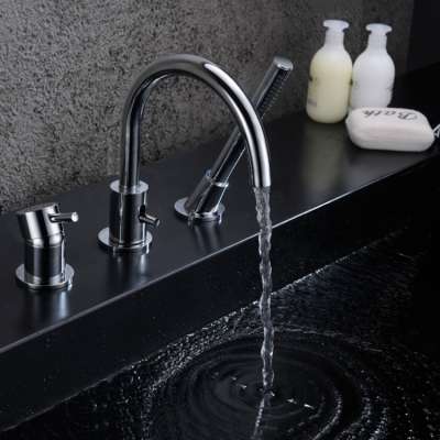 European modern bathroom bath mixer tap shower sets 3 hole bath faucet