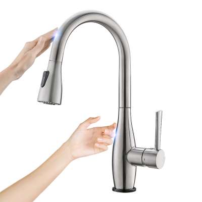 Smart faucet touch sense pull out kitchen faucet 2 way water mixer tap