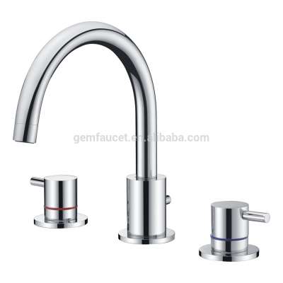 3 hole brass faucet for wash basin bathtub tap bathroom shower faucet