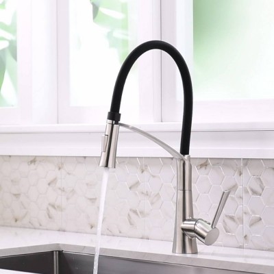 New Model Pull Out Kitchen Mixer Taps 304 Stainless Steel Faucet With 2 Function Sprayer