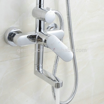 Single handle surface mounted shower column set with 8'' shower head and hand shower