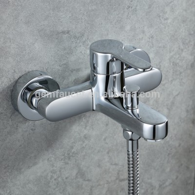 wall mount long spout shower faucet with spout and diverter