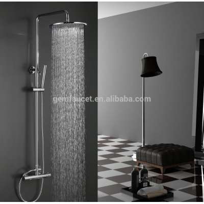 Exposed brass thermostatic shower mixer