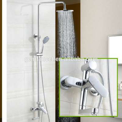 wall mounted brass bath shower faucet set