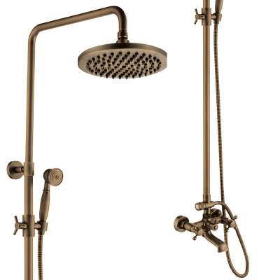 exposed wall mount antique shower column set